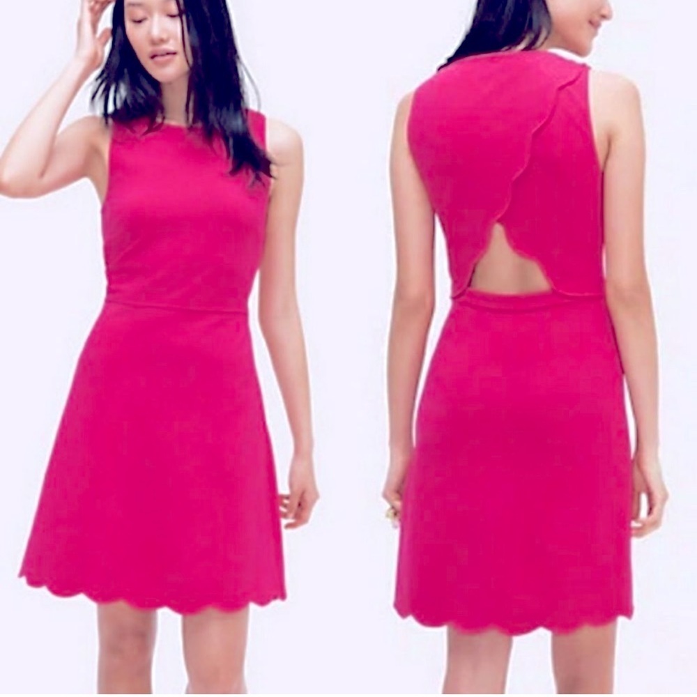 Kate Spade Open Scallop Back Ponte Dress - Color: Kinetic Pink Casual